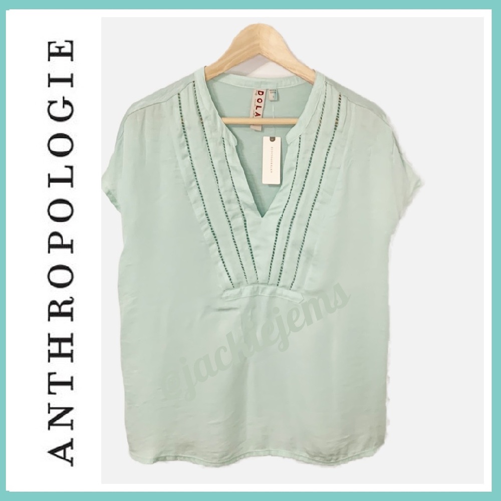 Anthropologie DOLAN Mint Green  Short Sleeve Blouse Size Small New NWT